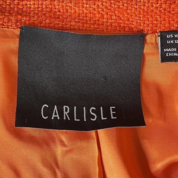 CARLISLE Woven Blazer Size US 10 UK 12 100% Silk Lined Double Breasted Pockets - Picture 9 of 11